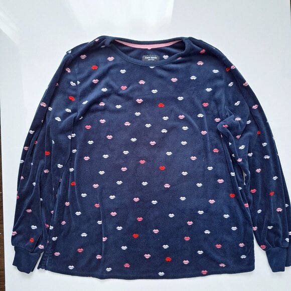 Kate Spade Lips Fleece Pajamas - Picture 2 of 10